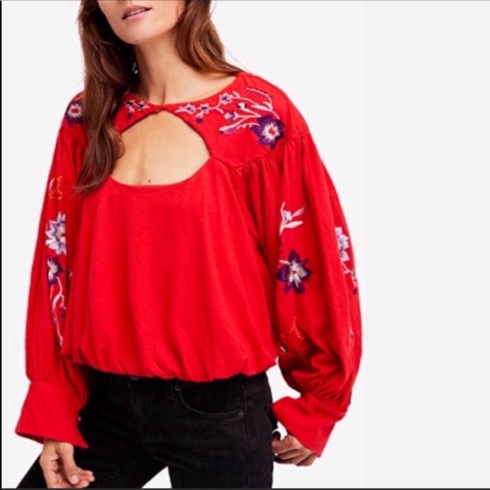 Free People Lita embroidered long sleeve shirt - Picture 2 of 8